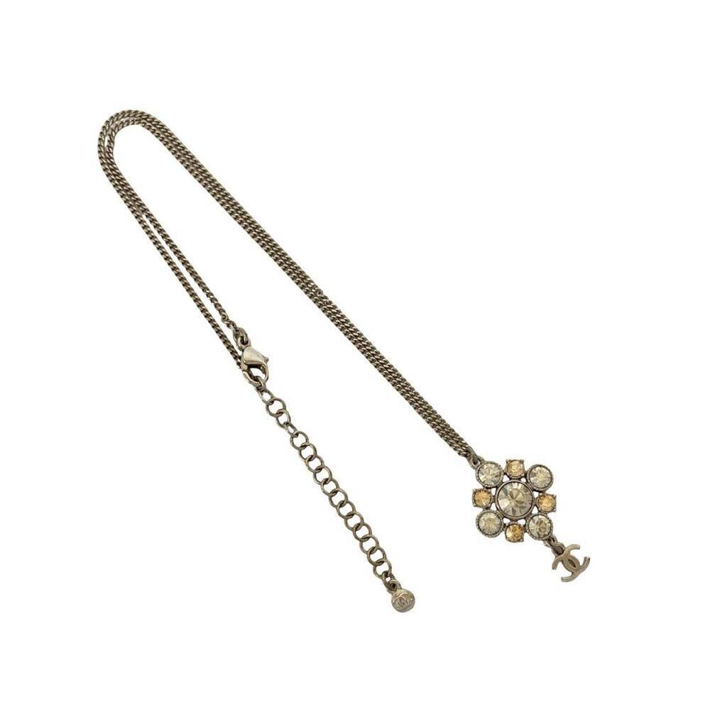 CHANEL Silver Logo Necklace